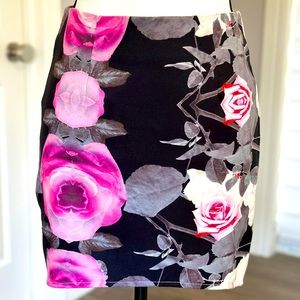 Floral Print Mini Skirt